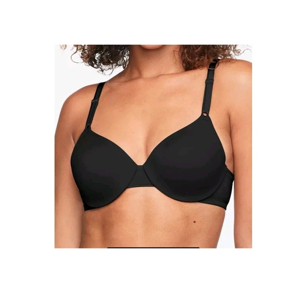 Warners 1593 Cushioned Underwire Lined T-Shirt Bra 40D Black